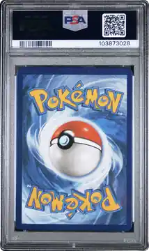 Back of the same PSA-graded M Charizard EX slab, with its certification label visible